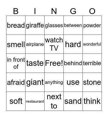Bingo! Bingo Card