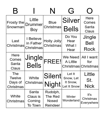 Christmas Bingo! Bingo Card