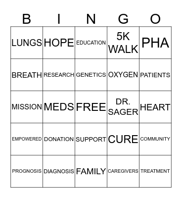 PHA Bingo Card