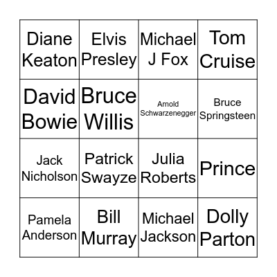 Round 2 Bingo Card