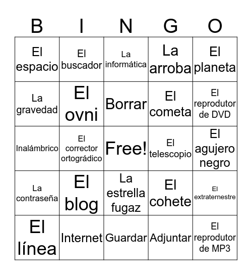 Unit# 2 Bingo Card