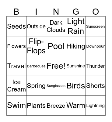 Signs of Spring Bingo Card