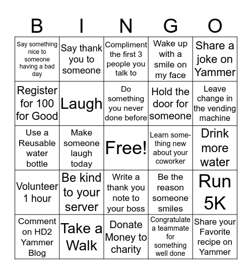 March Madness - Acts of Good Bingo Card