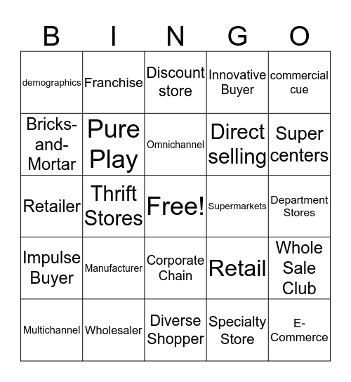 Betty Moore Bingo Card