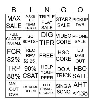 SALES BINGO Card