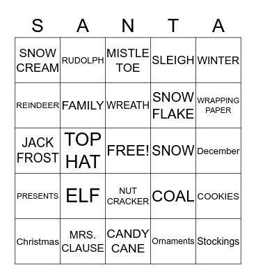 CHRISTMAS BINGO Card