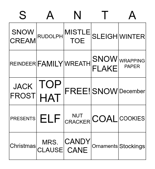 CHRISTMAS BINGO Card