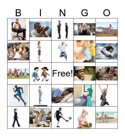 Actions Bingo Card