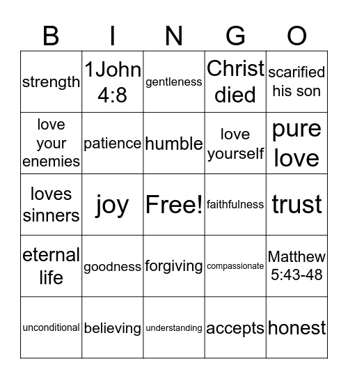 LOVE Bingo Card