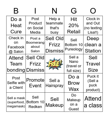 Sahair BINGO Card