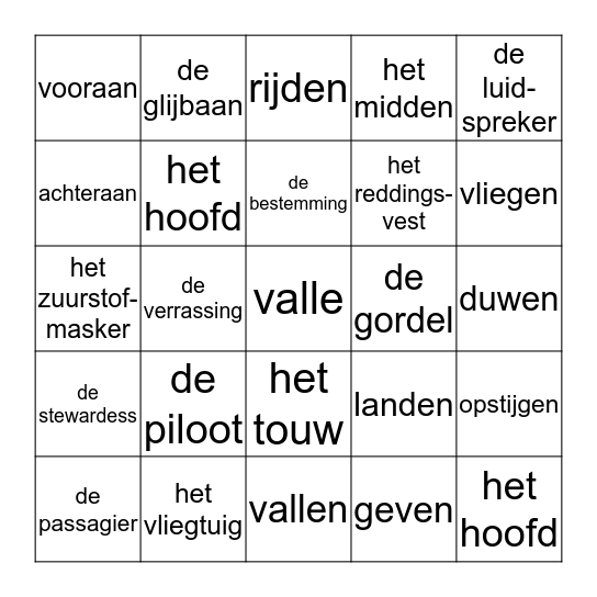 v l ie g e n Bingo Card