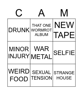 CAMZO Bingo Card