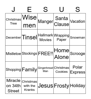 Rosanbalm Christmas Bingo! Bingo Card