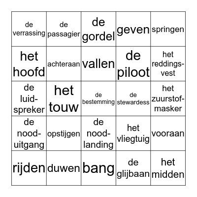 v l ie g e n Bingo Card