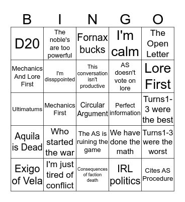 Meta-Discussion BINGO Card