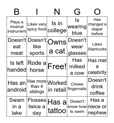 ICEBREAKER BINGO Card