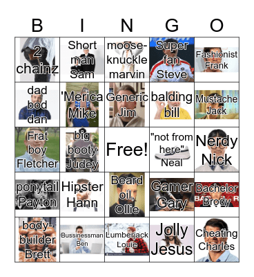 Manhunt Bingo Card
