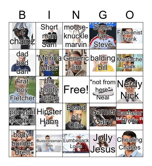 Manhunt Bingo Card