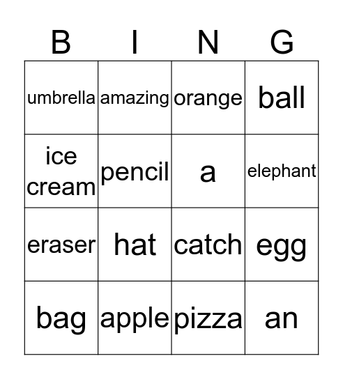 B4-L2 Bingo Card