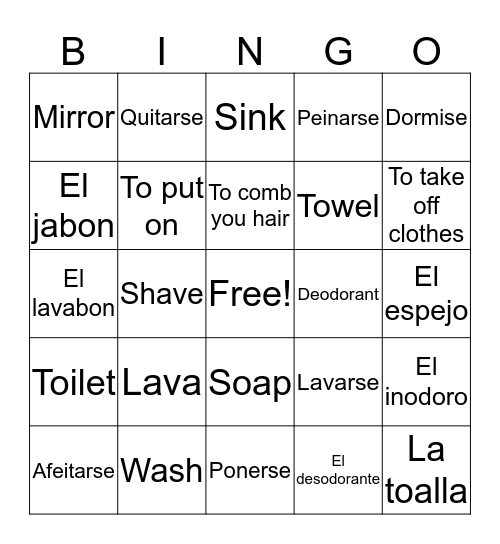 Unit 2 - Daily Routine  Bingo Card