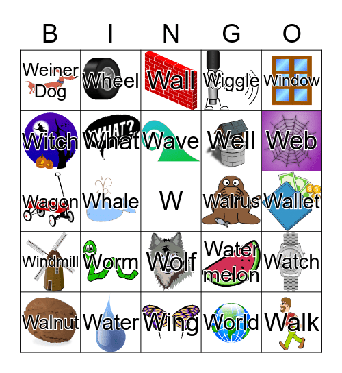 W Bingo Card