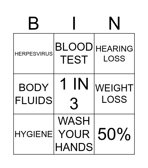 CYTOMEGALOVIRUS Bingo Card