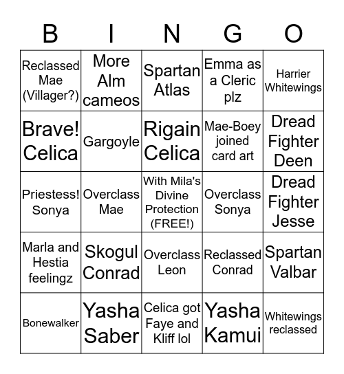 Cipher Series 16: Card predictions Bingo Card