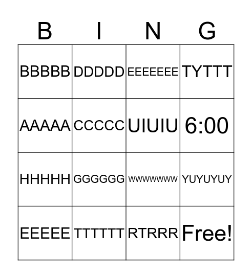 Thomas Top40 Bingo Card
