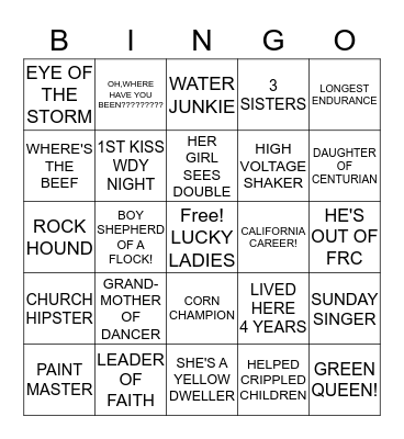 LUCKY LADIES BINGO Card