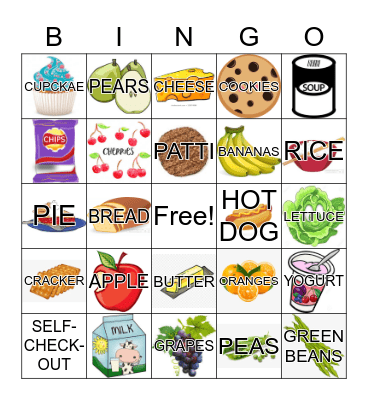 Grocery Bingo Card