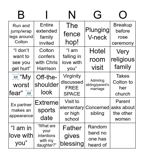 Bachelor Bingo- Hometowns Edition! Bingo Card