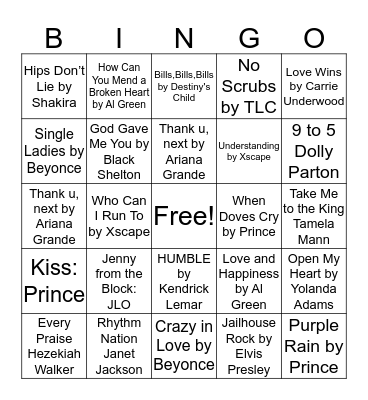 MUSIC BINGO Card