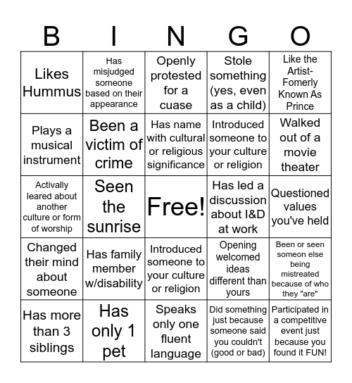 Netflix I&D Bingo Card