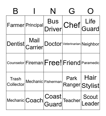 Relationships Bingo Card
