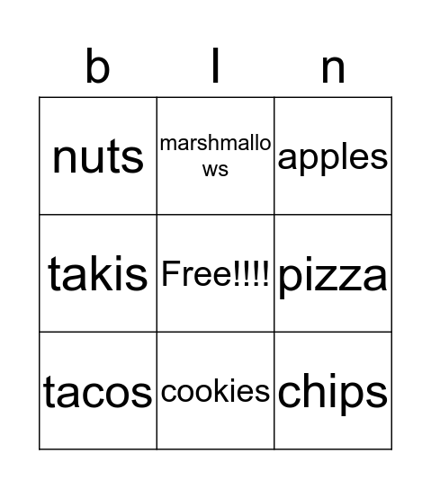 Emerson Bingo Card