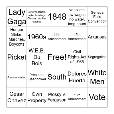 Review Bingo Card