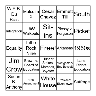Review Bingo Card