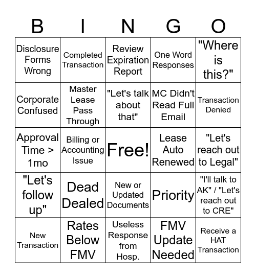 HAL BINGO Card