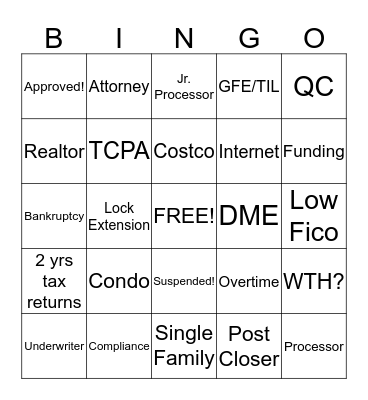 Patriot Bank Mortgage Holiday Bingopalooza Bingo Card