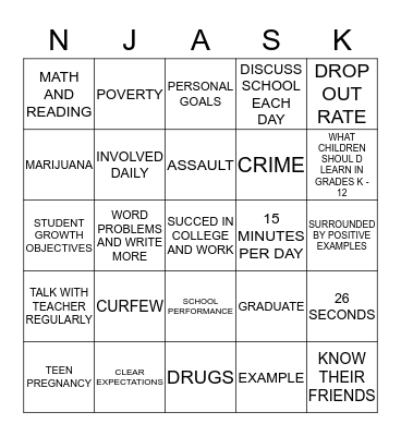 P+PACT2BMOR Than The Year Before FAST! Bingo Card