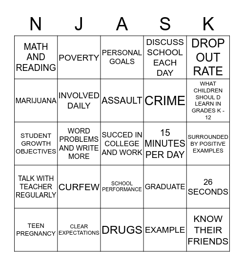 P+PACT2BMOR Than The Year Before FAST! Bingo Card