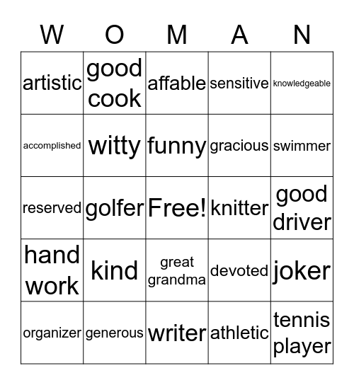 MYSTERY Bingo Card