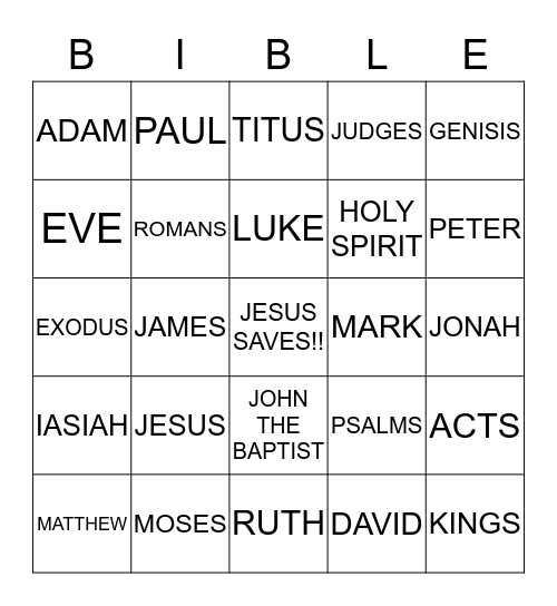 BIBLE   Bingo Card