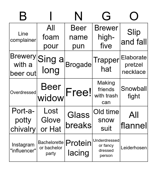 Beer Dabbler Bingo Card