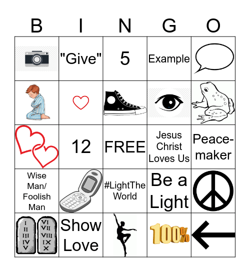 Matthew 5; Luke 6 Bingo Card