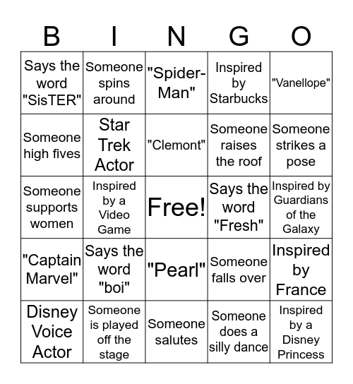 Academy Awards 2019 Bingo Card