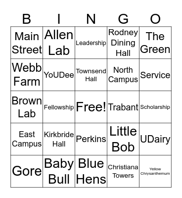 UD Bingo Card