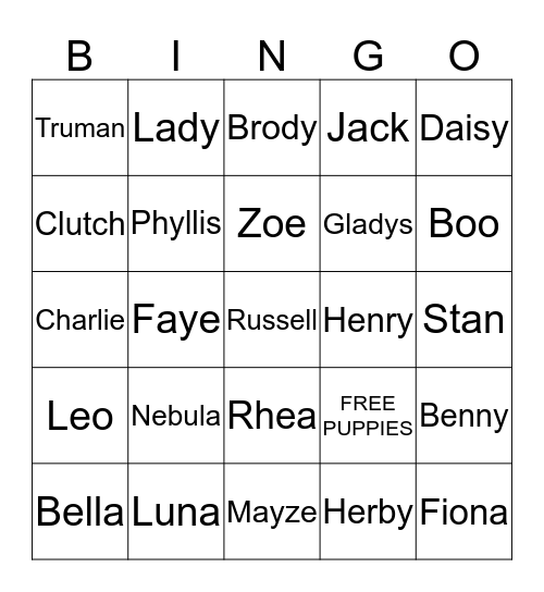 dogs and cats Bingo Card