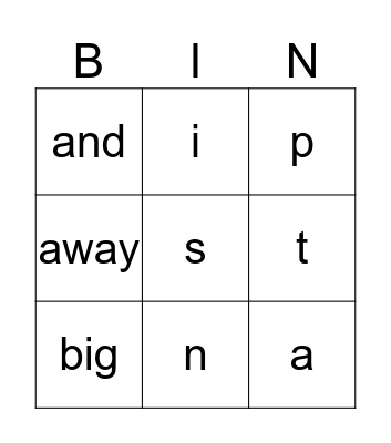 Sight Words 1 Bingo Card