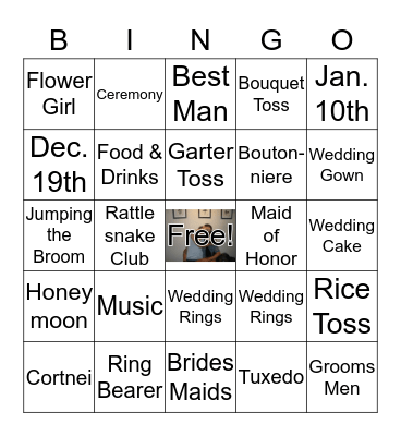 Cortnei Bridal Shower Bingo Card